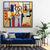 cheap Abstract Paintings-Handmade Oil Painting Canvas Wall Art Decoration Modern Light Luxury Style Geometric Figure for Home Decor Rolled Frameless Unstretched Painting