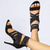 abordables Sandales à talons-sandales à talons hauts à lanières noires pour femmes – bout ouvert, design à talon aiguille avec fermeture éclair au dos, parfaites pour les fêtes, les mariages et les événements en soirée