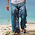 ieftine pantaloni imprimati-Bărbați Pantaloni Pantaloni de vară Pantaloni de plajă Pantaloni Boho Buzunar Cordon Talie elastică Imprimeu Grafic Confort Respirabil Casual Zilnic Concediu Șic Stradă Designer Bleumarin Albastru