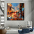 cheap Landscape Paintings-Handmade Hand Painted Oil Painting Wall Rainy Days Painting Original Rain Urban Art Umbrella Art Oil Paintings Abstract Artwork Decor Rolled Canvas No Frame Unstretched