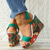voordelige Vakantiesandalen-Dames boho bloemen wedge sandalen – open teen platform design met verstelbare bandjes voor casual zomeroutfits