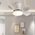 economico Ventilatore da soffitto con luci-Ventilatori A Soffitto A Led Dimmerabili Con Telecomando 82cm Lampada Da Soffitto A Incasso Con Paralume In Acrilico Lampadario Camera Da Letto Soggiorno
