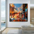 cheap Landscape Paintings-Handmade Hand Painted Oil Painting Wall Rainy Days Painting Original Rain Urban Art Umbrella Art Oil Paintings Abstract Artwork Decor Rolled Canvas No Frame Unstretched