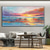 cheap Landscape Paintings-Pure Hand painted Sunset Sea Sky Ocean Beach Landscape Colorful Abstract Wall Art Extra Large Panoramic Oil Painting On Canvas