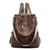cheap Fashion Backpacks-Women&#039;s Leather Multi-Function Backpack - Large Capacity, Anti-Theft Back to School Bag in Brown and Black