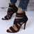 abordables Sandales à talons-sandales à talons hauts à lanières noires pour femmes – bout ouvert, design à talon aiguille avec fermeture éclair au dos, parfaites pour les fêtes, les mariages et les événements en soirée