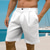 cheap Holiday-Men&#039;s Shorts Linen Shorts Summer Shorts Beach Shorts Button Pocket Straight Leg Plain Comfort Breathable Short Casual Daily Holiday Linen / Cotton Blend Fashion Black White