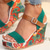 voordelige Vakantiesandalen-Dames boho bloemen wedge sandalen – open teen platform design met verstelbare bandjes voor casual zomeroutfits