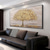 cheap Floral/Botanical Paintings-Mintura Handmade Golden Tree Landscape Oil Paintings On Canvas Wall Art Decoration Modern Abstract Pictures For Home Decor Rolled Frameless Unstretched Painting