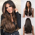 abordables Pelucas sintéticas de moda-pelucas marrones para mujer peluca sintética larga recta en capas cabello natural parte media