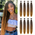 cheap Crochet Hair-8 Pack Ombre Braiding Hair Pre Stretched - 26 100G/Pack Premium Kanekalon Pre Stretched Braiding Hair Extensions Professional Itch Free Hot Water Setting Perm Yaki Texture Prestretched Hair