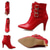 abordables Botines-Botines de tacón alto de moda para mujer con hebillas y cremallera: elegantes botas de tacón de aguja de piel sintética para otoño e invierno