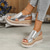 halpa Espadrille-sandaalit-naisten metallinhohtoiset kultaiset keinonahkaiset espadrille-sandaalit, joissa avoin kärki ja solkiremmi, rennot kesäkiilakengät lomalle, rannalle, päivittäisiin asuihin