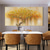 cheap Floral/Botanical Paintings-Handmade Oil Painting Canvas Wall Art Decor Original Golden tree texture trees in full  for Home Decor With Stretched FrameWithout Inner Frame Painting