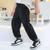 cheap Bottoms-Boys Linen Pants Kids Boys Pants Trousers Pocket Stripe Breathable Comfort Pants Outdoor Fashion Daily Basic Black White Dark Green Mid Waist