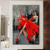 abordables Peintures portraits-fait à la main peint à la main ballerine peinture à l&#039;huile commission originale peinture ballet art mural vertical belle image rouge mur art chambre décor