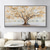 cheap Floral/Botanical Paintings-Mintura Handmade Golden Tree Landscape Oil Paintings On Canvas Wall Art Decoration Modern Abstract Pictures For Home Decor Rolled Frameless Unstretched Painting