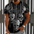 billige Grafisk T-skjorte til herrer-Herre T skjorte T-skjorter Grafisk Hodeskaller Crew-hals Klær 3D-utskrift utendørs Avslappet Kortermet Trykt mønster Årgang Mote Designer