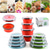 cheap Kitchen Storage-Collapsible Food Storage Containers with Lids, Silicone Round Collapsible Bowls Collapsible Kitchen Items for Camping Hiking Microwave Dishwasher Freezer