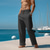 ieftine pantaloni de in-Bărbați Pantaloni de in Pantaloni Pantaloni de vară Pantaloni de plajă Buzunar frontal Picior drept Simplu Confort Respirabil Casual Zilnic Concediu Modă De Bază Negru Alb