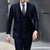 olcso Suits-sötétszürke férfi esküvői öltöny 3 részes molett, egyszínű, testre szabott egymellű, kétgombos, őszi esküvő 2024