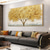 cheap Floral/Botanical Paintings-Handmade Oil Painting Canvas Wall Art Decor Original Golden tree texture trees in full  for Home Decor With Stretched FrameWithout Inner Frame Painting