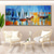 cheap Abstract Paintings-Handmade Oil Painting Canvas Wall Art Decoration Abstract  Seascape Painting Color Sailboat for Home Decor Rolled Frameless Unstretched Painting