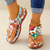 cheap Vacation Sandals-Women&#039;s Floral Print Open-Toe Sandals – Colorful Summer Thong Sandals with Buckle Strap for Casual Wear
