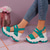 billige Sport Sandaler-tykke plattformsandaler for kvinner – svarte og hvite sporty kilesandaler med justerbare stropper, trendy sommersko for uformelle antrekk og streetwear