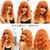 cheap Synthetic Trendy Wigs-Ginger Curly Wigs for Women Short Orange Wigs With Bangs Natural Looking Cosplay Synthetic Hair