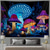 cheap Blacklight Tapestries-Mushroom Fantasy Blacklight Tapestry Glow in the Dark Glow Party UV Reactive Trippy Misty Nature Landscape Hanging Tapestry Wall Art Mural for Living Room Bedroom