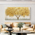 cheap Floral/Botanical Paintings-Handmade Oil Painting Canvas Wall Art Decor Original Golden tree texture trees in full  for Home Decor With Stretched FrameWithout Inner Frame Painting