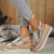halpa Espadrille-sandaalit-naisten metallinhohtoiset kultaiset keinonahkaiset espadrille-sandaalit, joissa avoin kärki ja solkiremmi, rennot kesäkiilakengät lomalle, rannalle, päivittäisiin asuihin