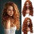 cheap Historical Wigs-Long Fox Red Hair Curly Wavy Full Head Halloween Wigs for Women Cosplay Costume Party Hairpiece