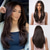 abordables Pelucas sintéticas de moda-pelucas marrones para mujer peluca sintética larga recta en capas cabello natural parte media