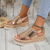 halpa Espadrille-sandaalit-naisten metallinhohtoiset kultaiset keinonahkaiset espadrille-sandaalit, joissa avoin kärki ja solkiremmi, rennot kesäkiilakengät lomalle, rannalle, päivittäisiin asuihin