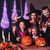 billiga Dekorativa ljus-3-pack hängande lysande spindelägg, halloweendekoration, stora halloween-spindel- och spindelnätspåsar med solcellsslinga med ljusslinga för halloween inomhus- och utomhusfestdekoration