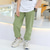 cheap Bottoms-Boys Linen Pants Kids Boys Pants Trousers Pocket Stripe Breathable Comfort Pants Outdoor Fashion Daily Basic Black White Dark Green Mid Waist