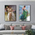 cheap People Paintings-Handpainted Famous Flamenco Dancer Painting Canvas Painting Wall Art Poster for Bedroom Living Room Decor (No Frame)