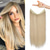 cheap Clip in Extensions-Invisible Wire Hair Extensions with Transparent Headband Adjustable Size Removable Secure Clips in Straight Secret Hairpiece for Women