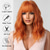 cheap Synthetic Trendy Wigs-Ginger Curly Wigs for Women Short Orange Wigs With Bangs Natural Looking Cosplay Synthetic Hair