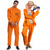 cheap Couples&#039; &amp; Group Costumes-Couples Prisoner Harley Quinn Halloween Group Couples Costumes Men&#039;s Women&#039;s Movie Cosplay Cosplay Costumes Orange Top Pants Halloween Carnival Masquerade