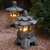 billige Pathway Lights &amp; Lanterns-zen hagepynt - solcelledrevet stitårnstatue, palasslanterne og steinpagode solcellelampe for utendørs dekorasjon