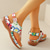 cheap Vacation Sandals-Women&#039;s Floral Print Open-Toe Sandals – Colorful Summer Thong Sandals with Buckle Strap for Casual Wear