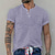 billige Casual T-shirts til mænd-Herre T-shirt Henley-skjorte Vanlig Henley Gade Ferie Kortærmet Tøj Mode Afslappet Bekvem