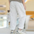 cheap Bottoms-Boys Linen Pants Kids Boys Pants Trousers Pocket Stripe Breathable Comfort Pants Outdoor Fashion Daily Basic Black White Dark Green Mid Waist