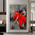 abordables Peintures portraits-fait à la main peint à la main ballerine peinture à l&#039;huile commission originale peinture ballet art mural vertical belle image rouge mur art chambre décor