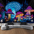 cheap Blacklight Tapestries-Mushroom Fantasy Blacklight Tapestry Glow in the Dark Glow Party UV Reactive Trippy Misty Nature Landscape Hanging Tapestry Wall Art Mural for Living Room Bedroom