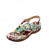 cheap Vacation Sandals-Women&#039;s Floral Print Open-Toe Sandals – Colorful Summer Thong Sandals with Buckle Strap for Casual Wear
