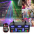 economico Luci da Festa-21 EYE RGB Disco DJ Beam Laser Light Proiettore DMX Remote Strobe Effetto di Illuminazione da Palco Luci per Feste di Natale Regalo di San Valentino
